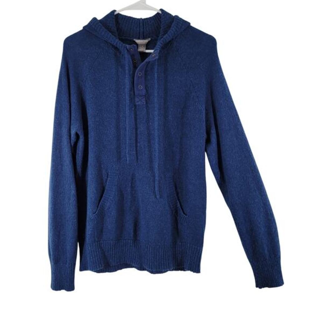 Standard Cloth Urabn Outfitters Pullover Henley Hood Sweater Men Large Blue